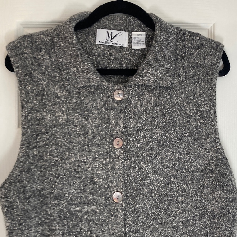 Vintage Gray Sleeveless Cardigan Dress